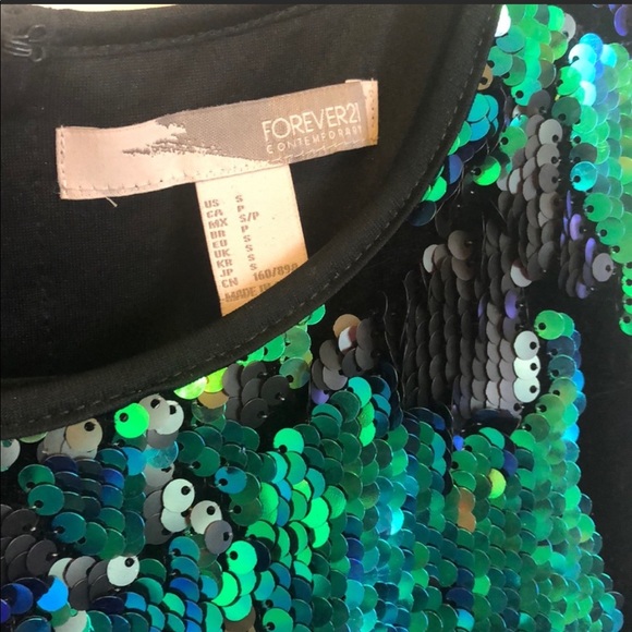 NWOT Forever 21 Contemporary Sequin Velvet Dress - Picture 4 of 8